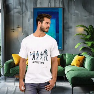 Artificiell Evolution Futuristisk AI Robotdesign T Shirt