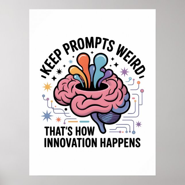 Artificiell intelligens innovationshjärndesign poster (Framsidan)