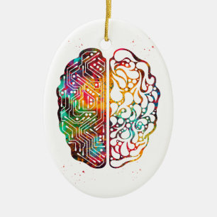 Artificiell intelligens julgransprydnad keramik
