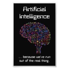 Artificiell intelligens mot Real Sak Fototryck