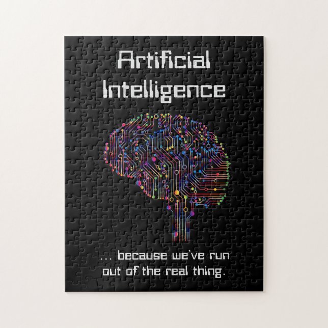 Artificiell intelligens mot Real Sak Pussel (Vertikal)