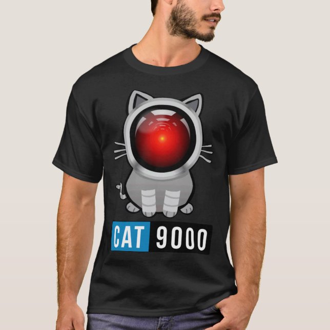 Artificiell Intelligens Sci Fi Katt T Shirt (Framsida)