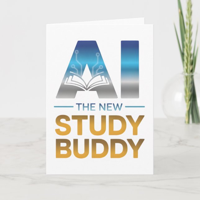 Artificiell intelligens-studiekompisdesign kort (Framsida)