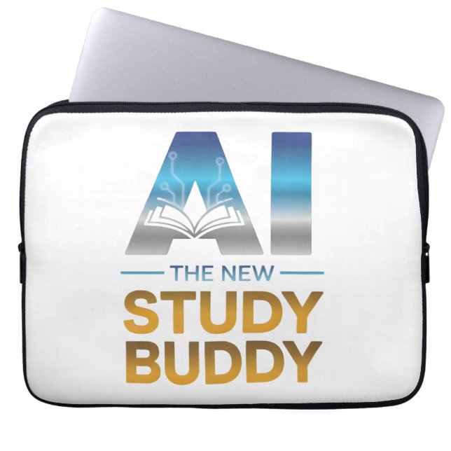 Artificiell intelligens-studiekompisdesign laptop fodral (Framsidan)