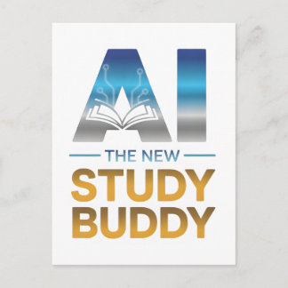 Artificiell intelligens-studiekompisdesign vykort