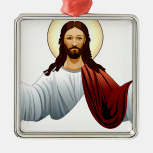 Artificiell intelligenskonst Jesus med Arm ut Julgransprydnad Metall