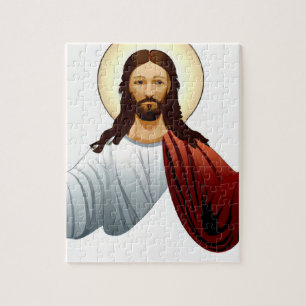 Artificiell intelligenskonst Jesus med Arm ut Pussel
