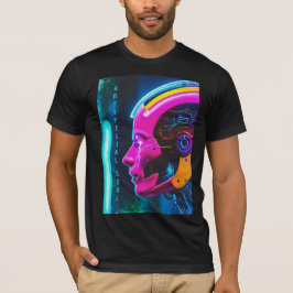 Artificiell Soul Cyberpunk Android Ansikte T Shirt