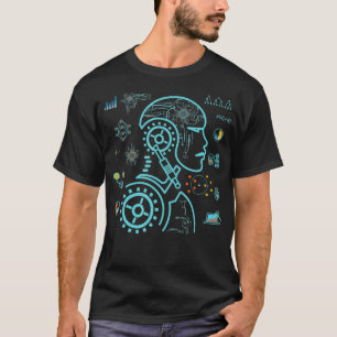 Artificiell underrättelsetjänst i Robotic Head D T Shirt