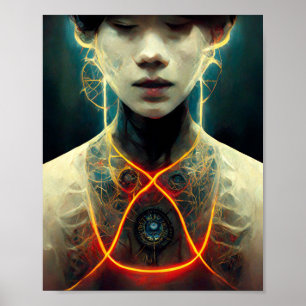 Artificiellt Life 5 Science fiction Art Poster