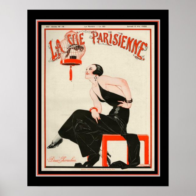 Artikel 1922 Art Deco La Vie Parisienne Poster (Framsidan)