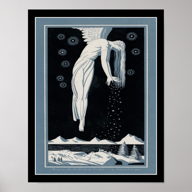 Artikel 1928 Art Deco Snö Angel Poster (Framsidan)