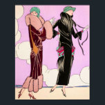Artikel 1930 Art Deco Poichoir Dam Mode Poster<br><div class="desc">5 stjärnornas kvalitet poster med färg,  1930,  Art Deco Dam (Flappers) mode poichoir.</div>