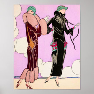 Artikel 1930 Art Deco Poichoir Dam Mode Poster
