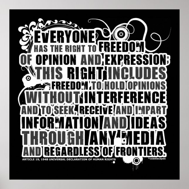 Artikel 19 Citat (B&W) Poster (Framsidan)