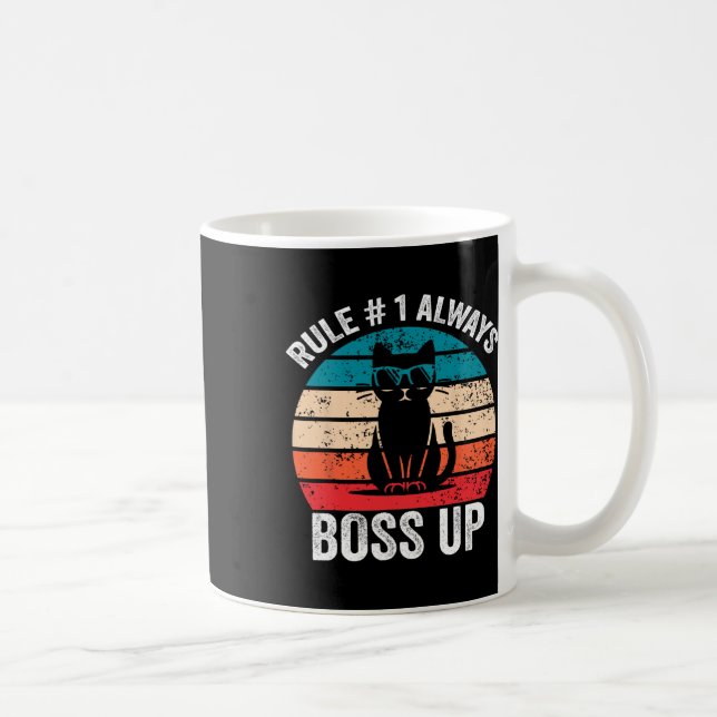 Artikel 1 Alltid Chef upp Katt Funny Memman Manar  Kaffemugg (Höger)
