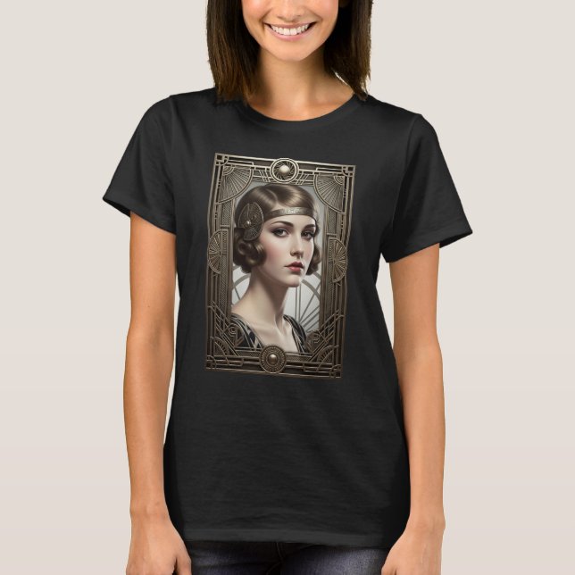 Artikel Deco 1920-kvinnan T Shirt (Framsida)