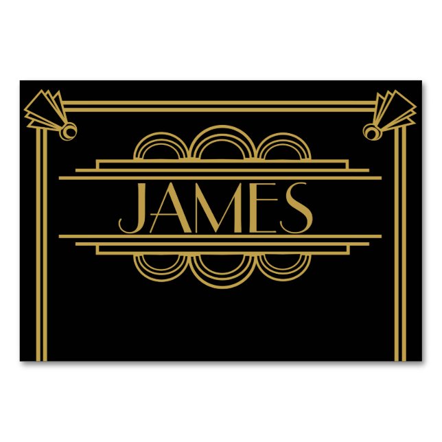 Artikel Deco 1920-platskort i bröllop Bordsnummer (Framsidan)