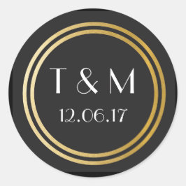 Artikel Deco-1920-talets etikett för svart Guld-ru