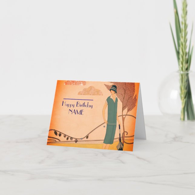 Artikel Deco 1930-talet, födelsedag Kort (Framsida)