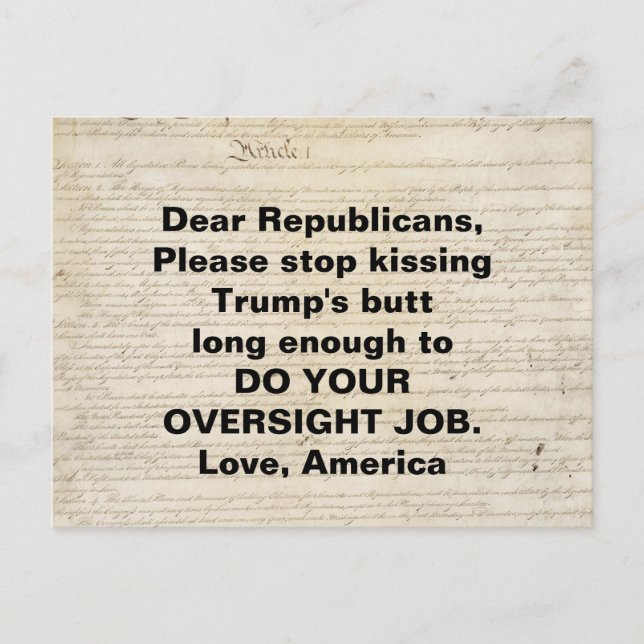 Artikel I Konstitutionskongressen gör ert jobb Vykort (Framsida)