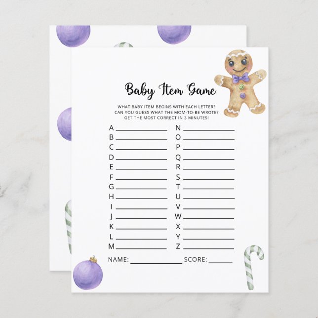 Artikelspel för Baby i cookie-vintern (Fram/baksida)