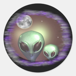 Artiklar av Alien Grays Runt Klistermärke