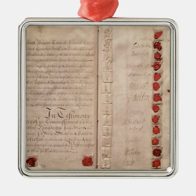 Artiklar av union mellan England och Skottland Julgransprydnad Metall (Framsidan)