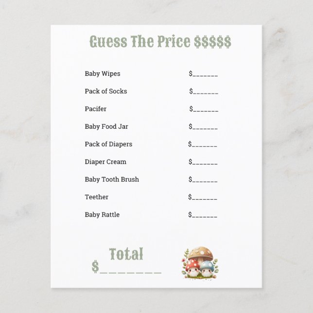 Artiklar från Baby i Mushroom Baby Shower Garanter (Framsida)