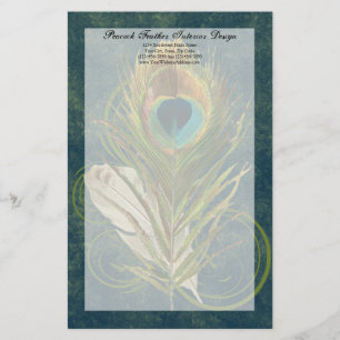 Artikulär detaljartad peacock Feather Stationery Brevpapper