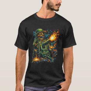 Artilleri Kaos – Militärillustration av gatuart T Shirt
