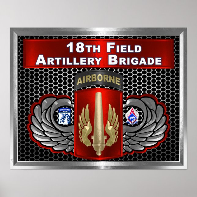 Artilleribrigaden Fält 18:e - XVIII Airborne Poster (Framsidan)