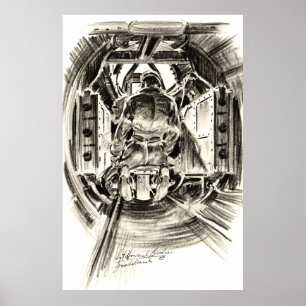 Artillerist 1943 för svan B-17 Poster