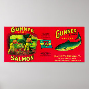 Artilleristlaxen kan den LabelGambier fjärden, AK Poster