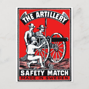 Artillery Safety Match Vykort