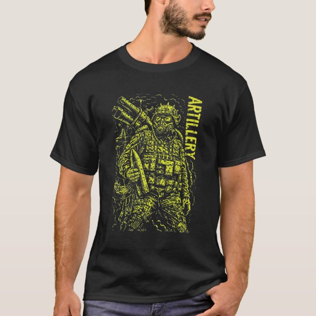 Artillery Toxic Warfare Soldier Illustration T Shirt (Framsida)