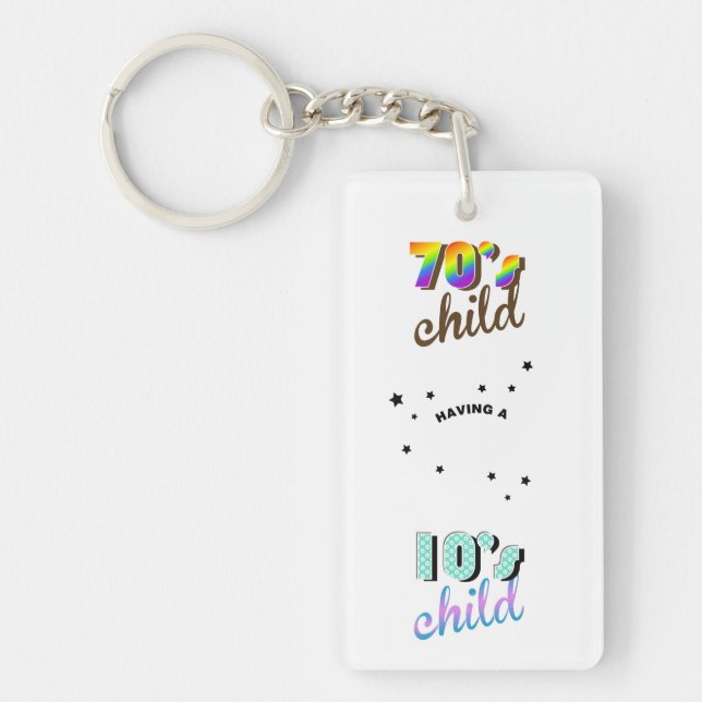 årtionden mor och Baby 1970/2010 Nyckelring (Framsidan)