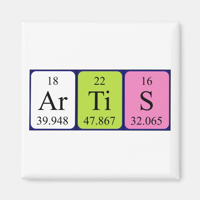 Artis Periodisk bord namn magnet (Framsidan)