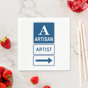 Artisan Artist Studio-signaturriktningspil Pappersservett
