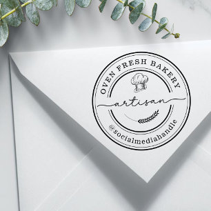 Artisan Baker Bakery Chef Hat Catering Stämpel