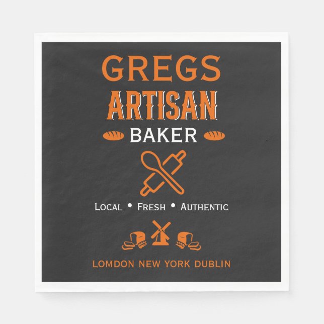 Artisan Bakery Business Promotion Pappersservett (Framsidan)