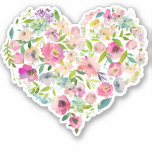 Artisan Blommigt Heart Kärlek Bröllop Valentine Ma Klistermärken