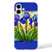 Artisan Blue Iris Stached Glass iPhone/ Pad fodral