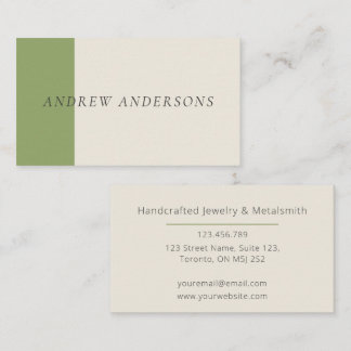 Artisan Business Card Sage Minimalist Maker Card Visitkort