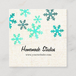 Artisan Canvas Snowflake Happiness Fyrkantigt Visitkort
