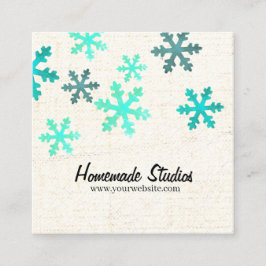 Artisan Canvas Snowflake Happiness Fyrkantigt Visitkort