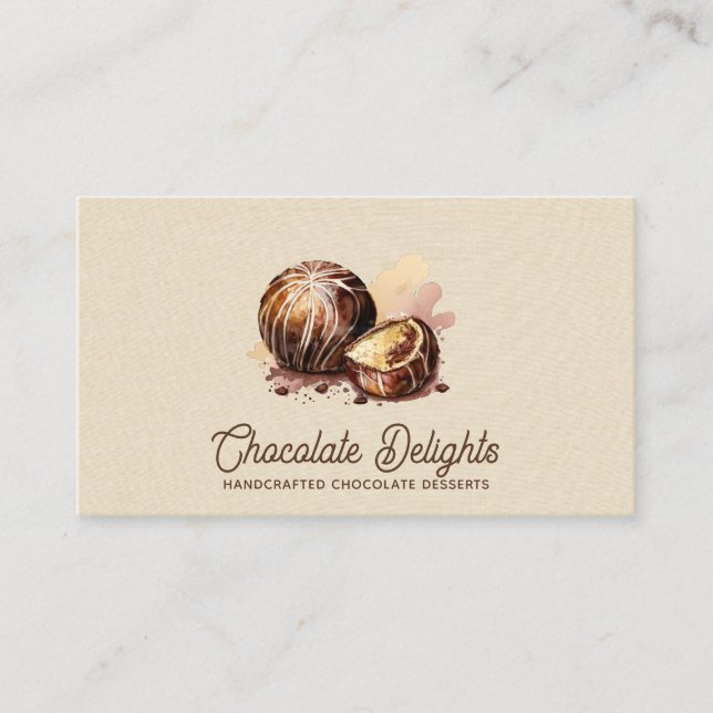 Artisan Chocolate Candy & Truffle Conftions Visitkort (Framsida)