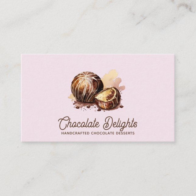 Artisan Chocolate Candy & Truffle Conftions Visitkort (Framsida)