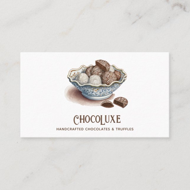 Artisan Chocolate Candy & Truffle Conftions Visitkort (Framsida)