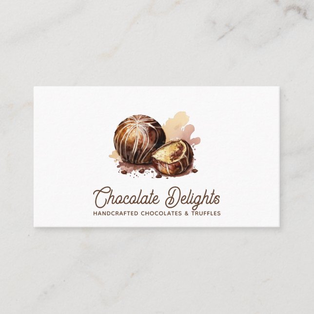 Artisan Chocolate Candy & Truffle Conftions Visitkort (Framsida)
